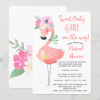 Funny niedlich rosa Flamingo Baby Dusche virtuelle