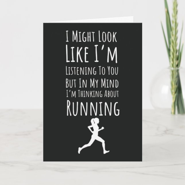 Funny Niedlich Running Cards Runner Übung für ihre Karte (Vorderseite)