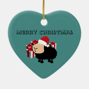 Funny niedlich Santa Cartoon Schafe Weihnachten Keramikornament