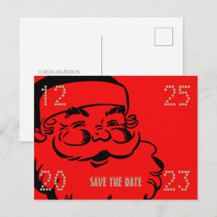 Funny Niedlich Santa Save the Date Weihnachten Par Ankündigungspostkarte
