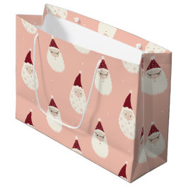 Funny niedlich Santa watercolor Grafikmuster pink Große Geschenktüte