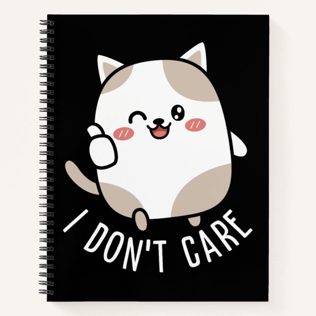 Funny Niedlich Sarcastic Cat Thumbs Up Quote Notizbuch (Vorderseite)