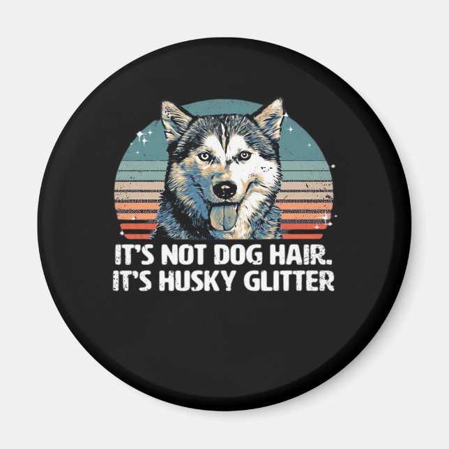 Funny & Niedlich Siberian Husky Dog Glitzer Classi Magnet (Vorne)