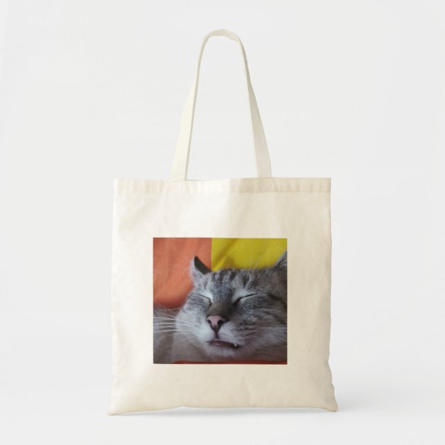 Funny Niedlich Sleepy Cat Tote Bag Tragetasche (Vorne)
