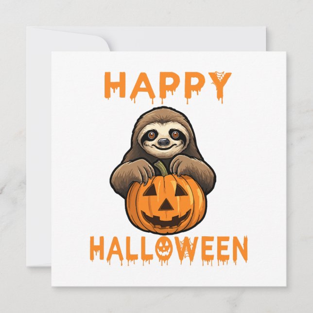 Funny Niedlich Sloth Holding Pumpkin (Vorderseite)
