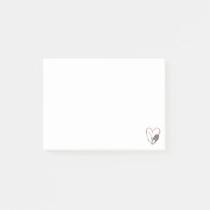 Funny Niedlich Small Rodent Pet Happy Heart Liebe  Post-it Klebezettel