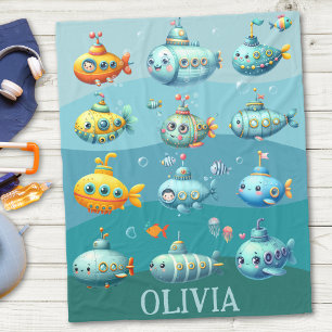 Funny Niedlich Submarine Muster Kinder Fleecedecke