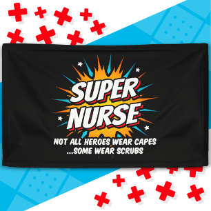 Funny Niedlich Superhero Super Nurse Wertschätzung Banner