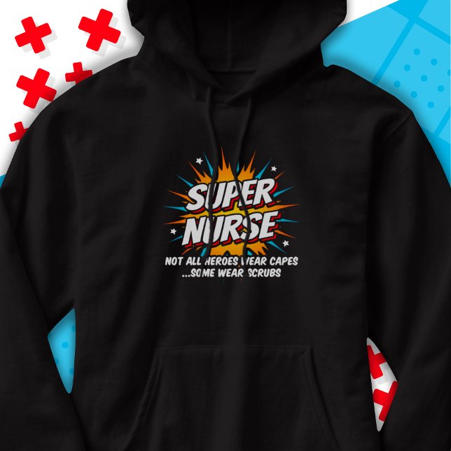 Funny Niedlich Superhero Super Nurse Wertschätzung Hoodie (Von Creator hochgeladen)