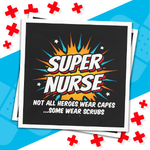Funny Niedlich Superhero Super Nurse Wertschätzung Serviette