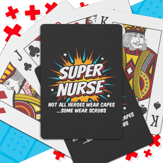 Funny Niedlich Superhero Super Nurse Wertschätzung Spielkarten (Von Creator hochgeladen)