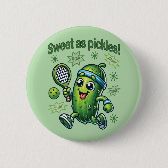 Funny Niedlich Sweet as Pickles Pickleball Button (Vorderseite)