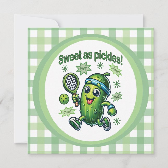 Funny Niedlich Sweet as Pickles Pickleball Einladung (Vorderseite)