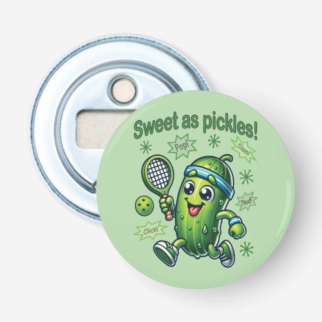 Funny Niedlich Sweet as Pickles Pickleball Flaschenöffner (Vorderseite)