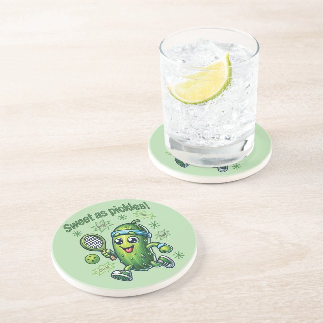 Funny Niedlich Sweet as Pickles Pickleball Getränkeuntersetzer (Seite)