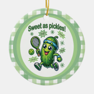 Funny Niedlich Sweet as Pickles Pickleball Keramik Ornament