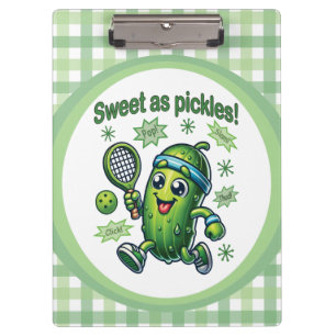 Funny Niedlich Sweet as Pickles Pickleball Klemmbrett