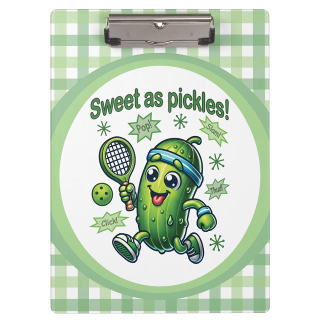 Funny Niedlich Sweet as Pickles Pickleball Klemmbrett (Vorderseite)