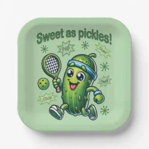 Funny Niedlich Sweet as Pickles Pickleball Pappteller