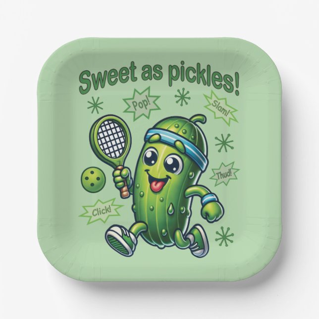 Funny Niedlich Sweet as Pickles Pickleball Pappteller (Vorderseite)