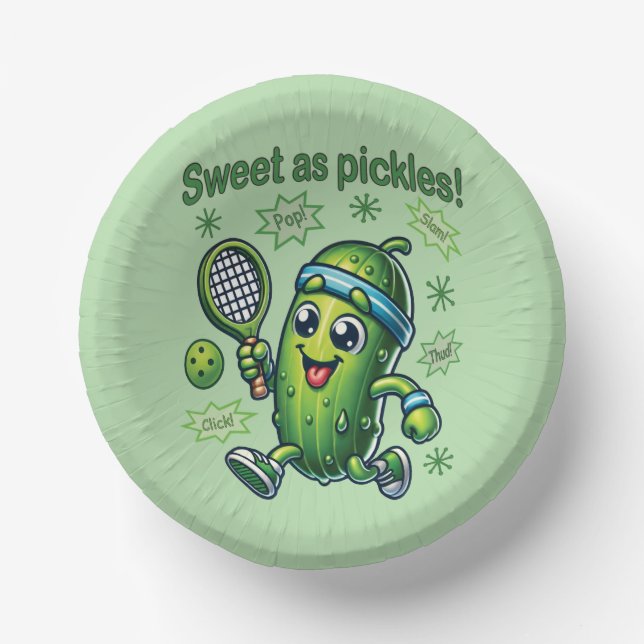 Funny Niedlich Sweet as Pickles Pickleball Pappteller (Vorderseite)