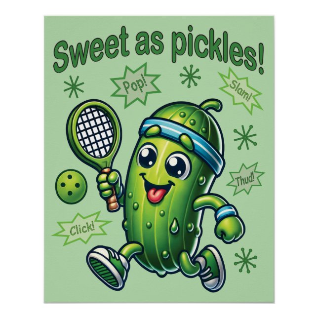 Funny Niedlich Sweet as Pickles Pickleball Poster (Vorderseite)