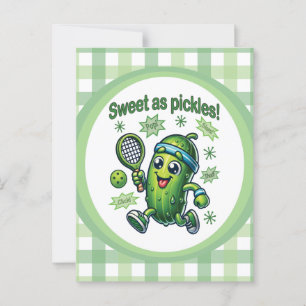 Funny Niedlich Sweet as Pickles Pickleball Postkarte