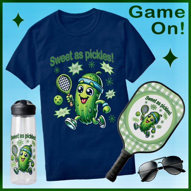 Funny Niedlich Sweet as Pickles Pickleball T-Shirt (Von Creator hochgeladen)
