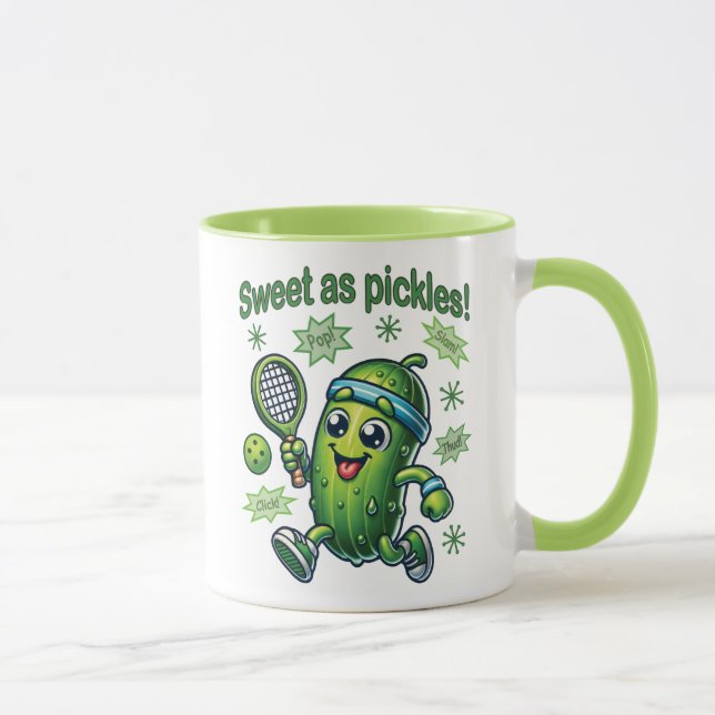 Funny Niedlich Sweet as Pickles Pickleball Tasse (Rechts)