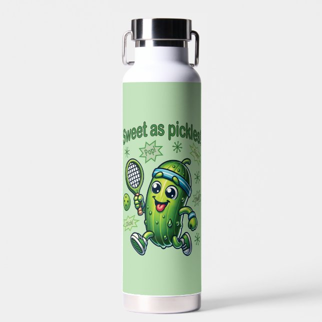Funny Niedlich Sweet as Pickles Pickleball Trinkflasche (Vorne)