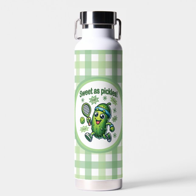 Funny Niedlich Sweet as Pickles Pickleball Trinkflasche (Vorne)