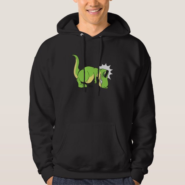 Funny Niedlich T Rex Hates Push Ups Hoodie (Vorderseite)