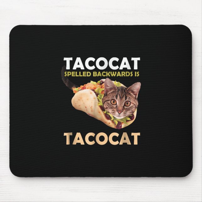 Funny Niedlich Tacocat Taco Katze zurückgeschriebe Mousepad (Vorne)