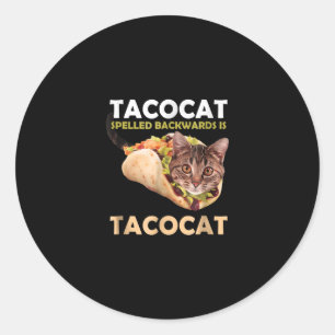 Funny Niedlich Tacocat Taco Katze zurückgeschriebe Runder Aufkleber