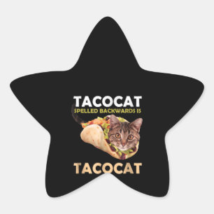 Funny Niedlich Tacocat Taco Katze zurückgeschriebe Stern-Aufkleber