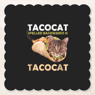 Funny Niedlich Tacocat Taco Katze zurückgeschriebe Untersetzer