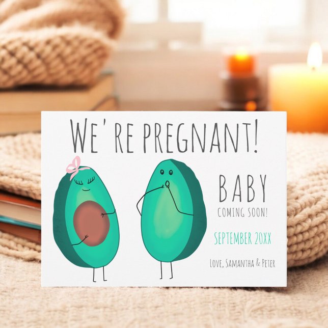 Funny niedlich trächtige avocado Paare Schwangersc Ankündigung (Funny cute pregnant avocado couples baby pregnancy announcement)