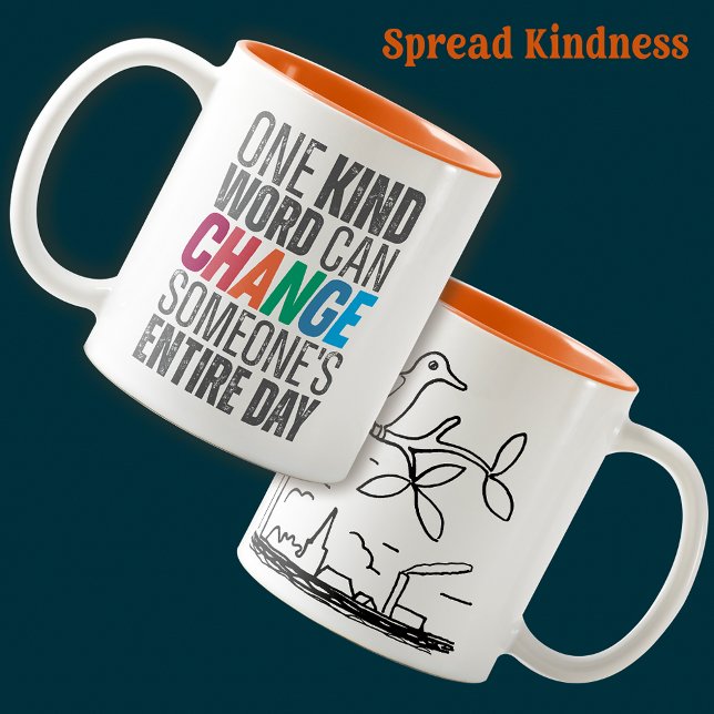 Funny Niedlich Trendchange Quote Zweifarbige Tasse (Kindness Quote Inspiration Coffee Mug Motivational Uplifting Birthday Holiday Coffee Lovers Gifts)