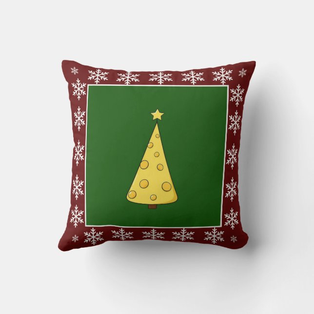 Funny Niedlich Trendy Stylish Cheese Christmas Tre Kissen (Rückseite)