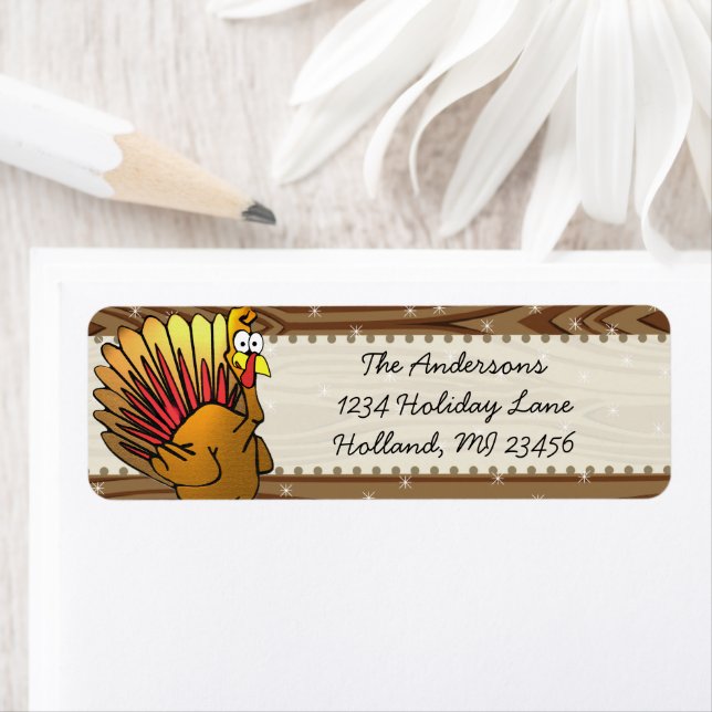 Funny Niedlich Turkey Erntedank Retrun Address (Insitu)