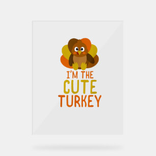 Funny Niedlich Turkey Family Matching Erntedank Acrylschild