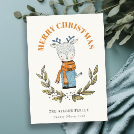 Funny Niedlich Ugly Sweater Leafy Rentier Weihnach Feiertagspostkarte