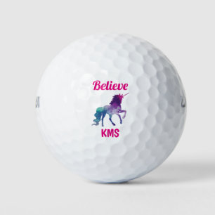 Funny Niedlich Unicorn Monogram Initials Golfball
