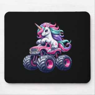 Funny Niedlich Unicorn Reiten Ein rosa Monster LKW Mousepad