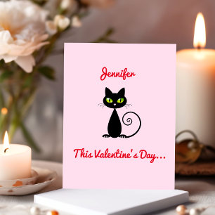 Funny Niedlich Valentine sein meine schwarze Katze Mitteilungskarte
