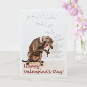Funny, niedlich, Valentinstag, Hundegesang, Spaß, Karte