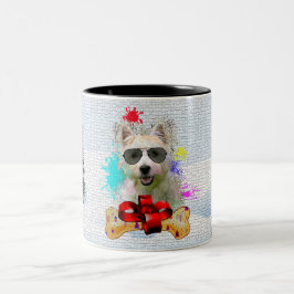 Funny Niedlich Westie Dog Weihnachten Zweifarbige Tasse
