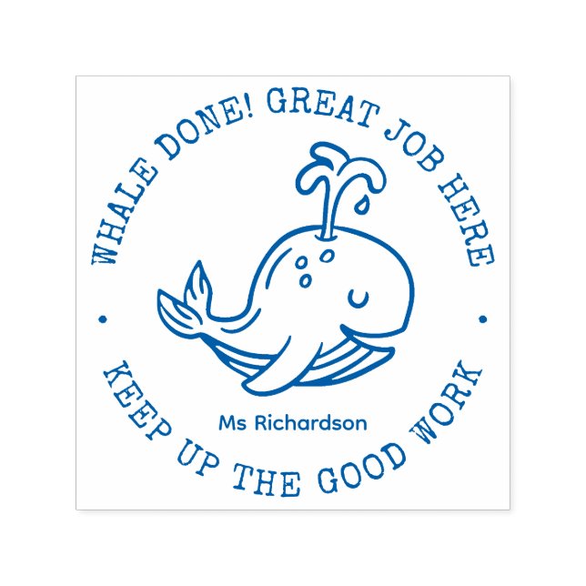 Funny Niedlich Whale Gut gemacht guten Job Lehrer  Permastempel (Design)