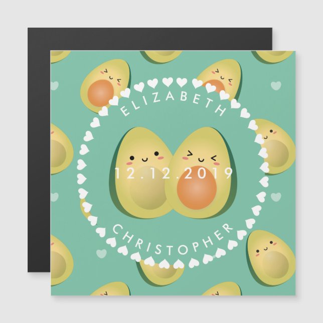 Funny Niedlich Whimsical Moderne Save the Date Hoc Magneteinladung (Vorne/Hinten)