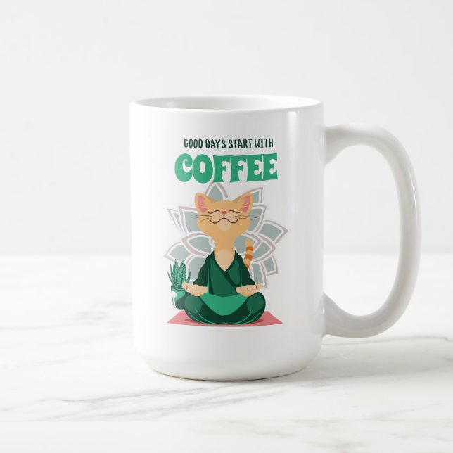 Funny Niedlich Yoga Cat Kaffee Tasse, Cat Lovers T Kaffeetasse (Rechts)